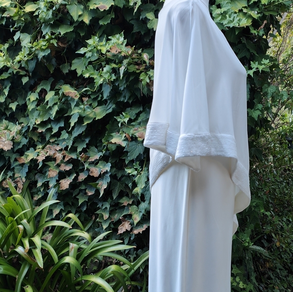 White Scarlett Cape Chiffon Dress - Picture 6 of 7